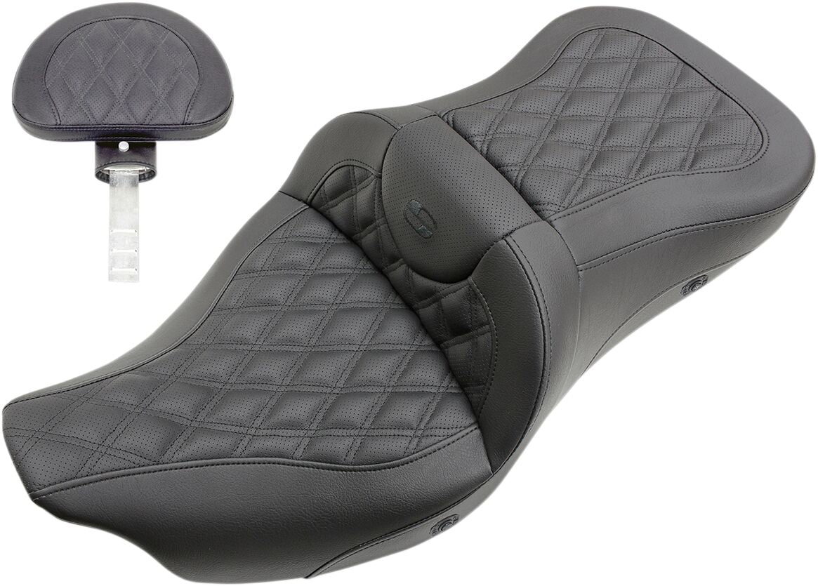 SADDLEMEN Selle chauffante Roadsofa à surpiqûres losange