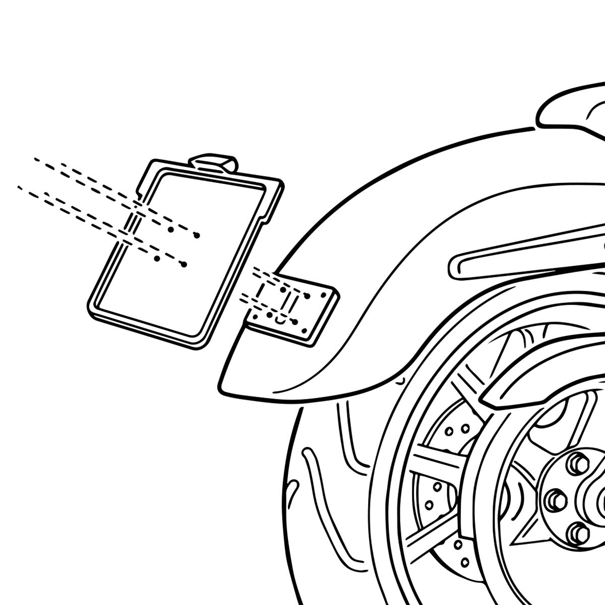 HEINZ BIKES Support pour plaque d'immatriculation