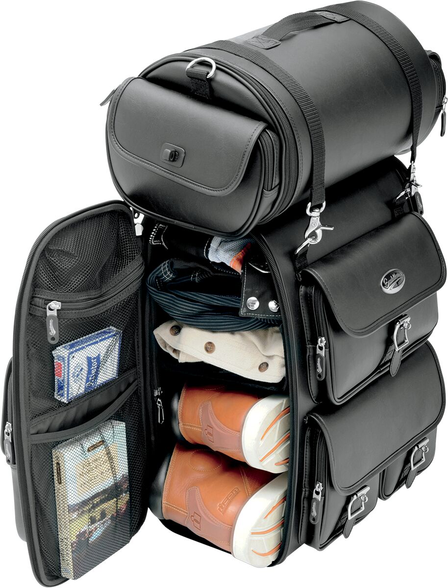 SADDLEMEN Sac de sissy bar avec sac rouleau EX2200