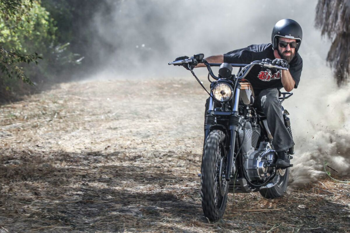 BURLY BRAND Scrambler Handlebar - Harley Davidson - Black / Chrome