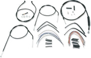 BURLY BRAND Kit Complet de Câbles/Gaines de Guidon en Vinyle Noir pour Ape Hangers