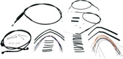 BURLY BRAND Kit Complet de Câbles/Gaines de Guidon en Vinyle Noir pour Ape Hangers