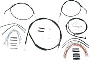 BURLY BRAND Kit Complet de Câbles/Gaines de Guidon en Vinyle Noir pour Ape Hangers