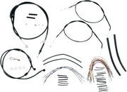 BURLY BRAND Kit Complet de Câbles/Gaines de Guidon en Vinyle Noir pour Ape Hangers