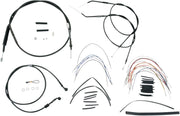 BURLY BRAND Kit Complet de Câbles/Gaines de Guidon en Vinyle Noir pour Ape Hangers