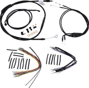 BURLY BRAND Kit Complet de Câbles/Gaines de Guidon en Vinyle Noir pour Ape Hangers