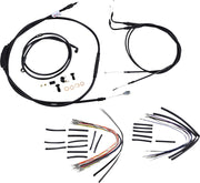 BURLY BRAND Kit Complet de Câbles/Gaines de Guidon en Vinyle Noir pour Ape Hangers