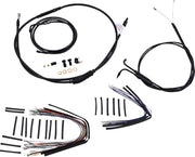 BURLY BRAND Kit Complet de Câbles/Gaines de Guidon en Vinyle Noir pour Ape Hangers