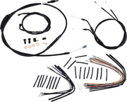 BURLY BRAND Kit Complet de Câbles/Gaines de Guidon en Vinyle Noir pour Ape Hangers