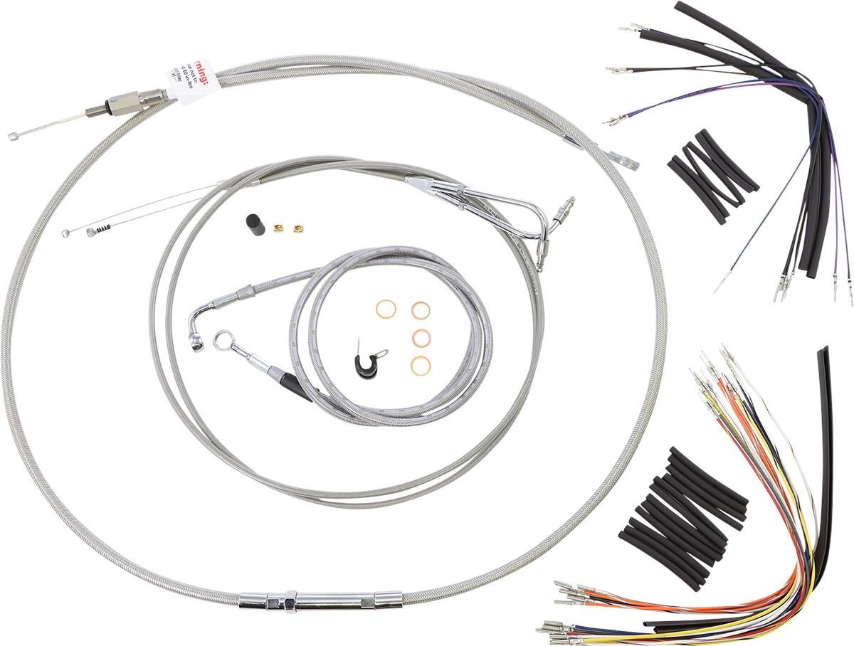 BURLY BRAND Kit complet câble/ligne de frein tressés inox pour guidon