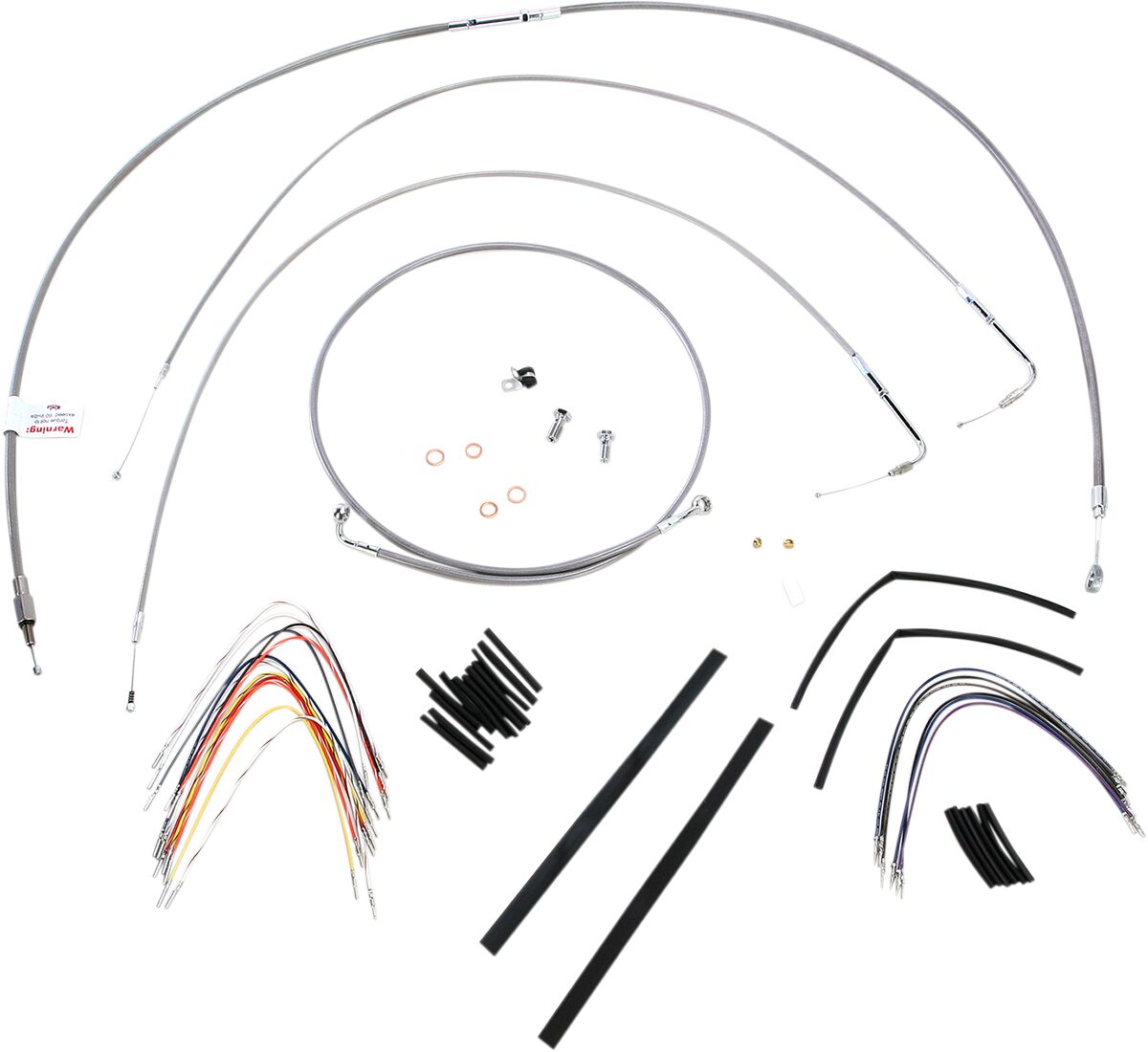 BURLY BRAND Kit complet câble/ligne de frein tressés inox pour guidon