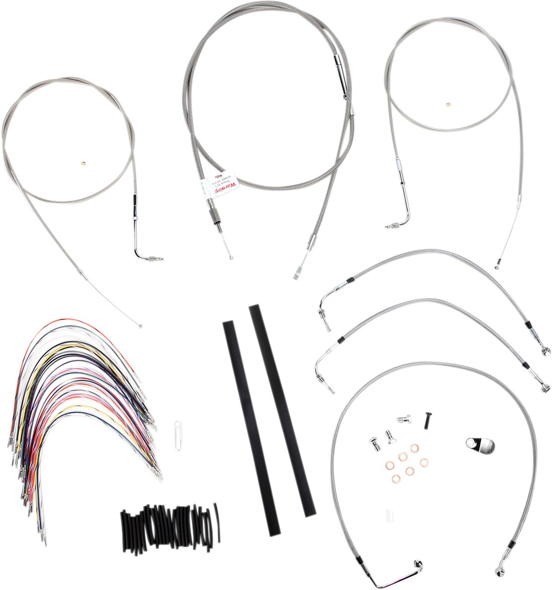 BURLY BRAND Kit complet câble/ligne de frein tressés inox pour guidon