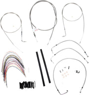 BURLY BRAND Kit complet câble/ligne de frein tressés inox pour guidon