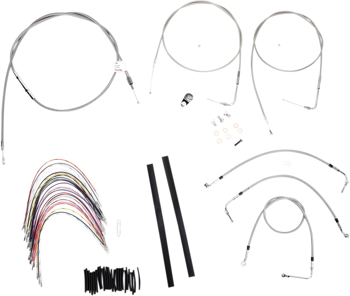 BURLY BRAND Kit complet câble/ligne de frein tressés inox pour guidon