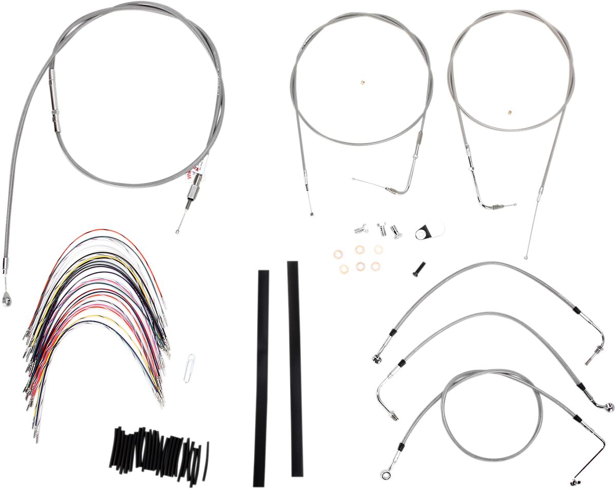 BURLY BRAND Kit complet câble/ligne de frein tressés inox pour guidon
