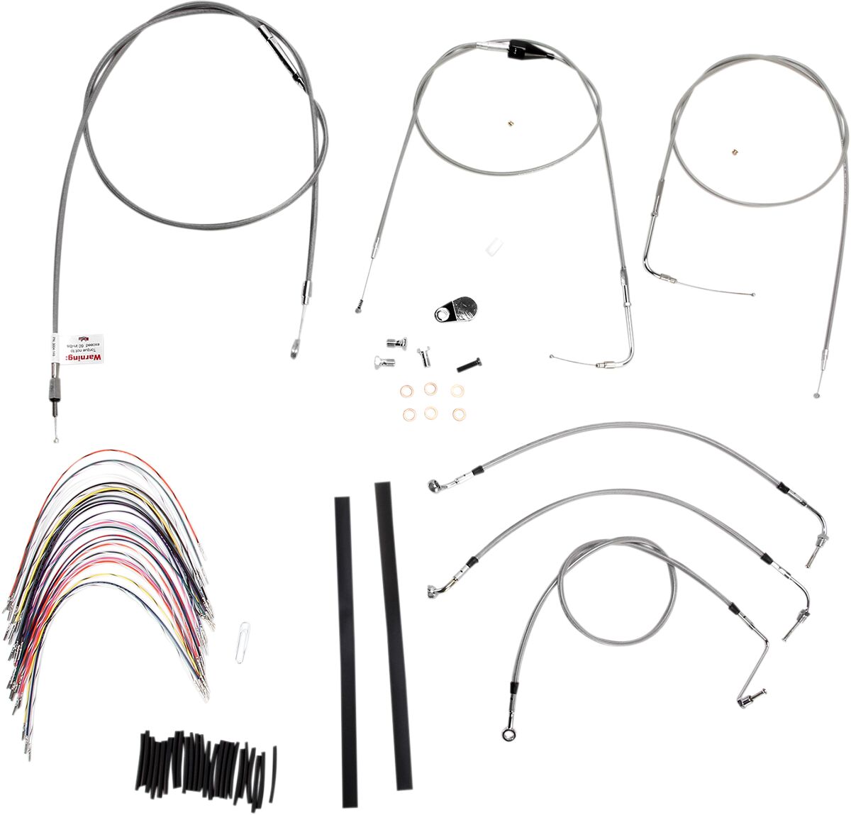 BURLY BRAND Kit complet câble/ligne de frein tressés inox pour guidon