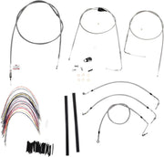 BURLY BRAND Kit complet câble/ligne de frein tressés inox pour guidon
