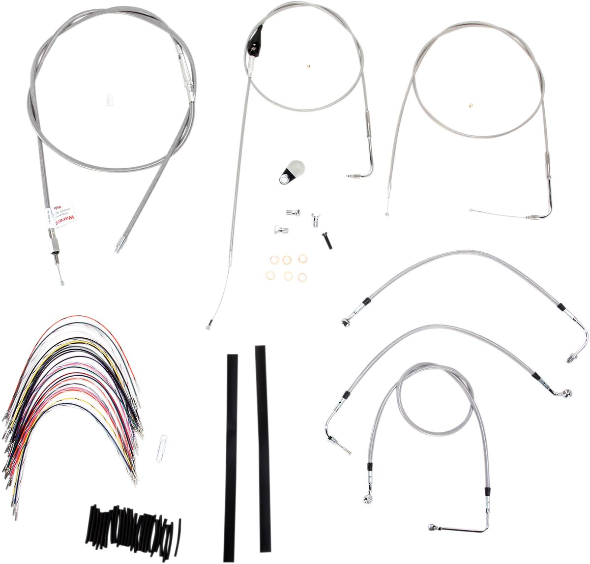 BURLY BRAND Kit complet câble/ligne de frein tressés inox pour guidon