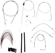 BURLY BRAND Kit complet câble/ligne de frein tressés inox pour guidon
