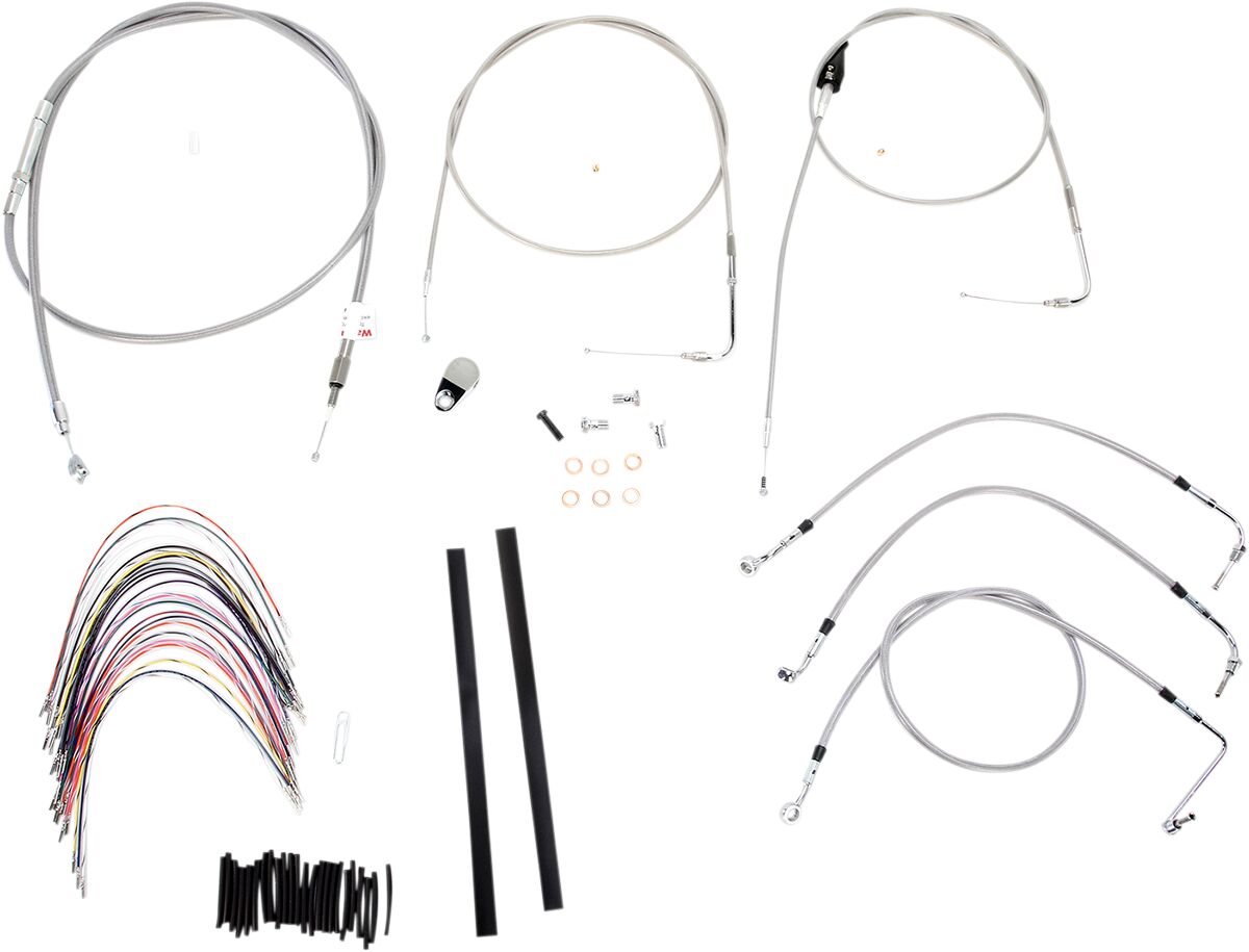 BURLY BRAND Kit complet câble/ligne de frein tressés inox pour guidon