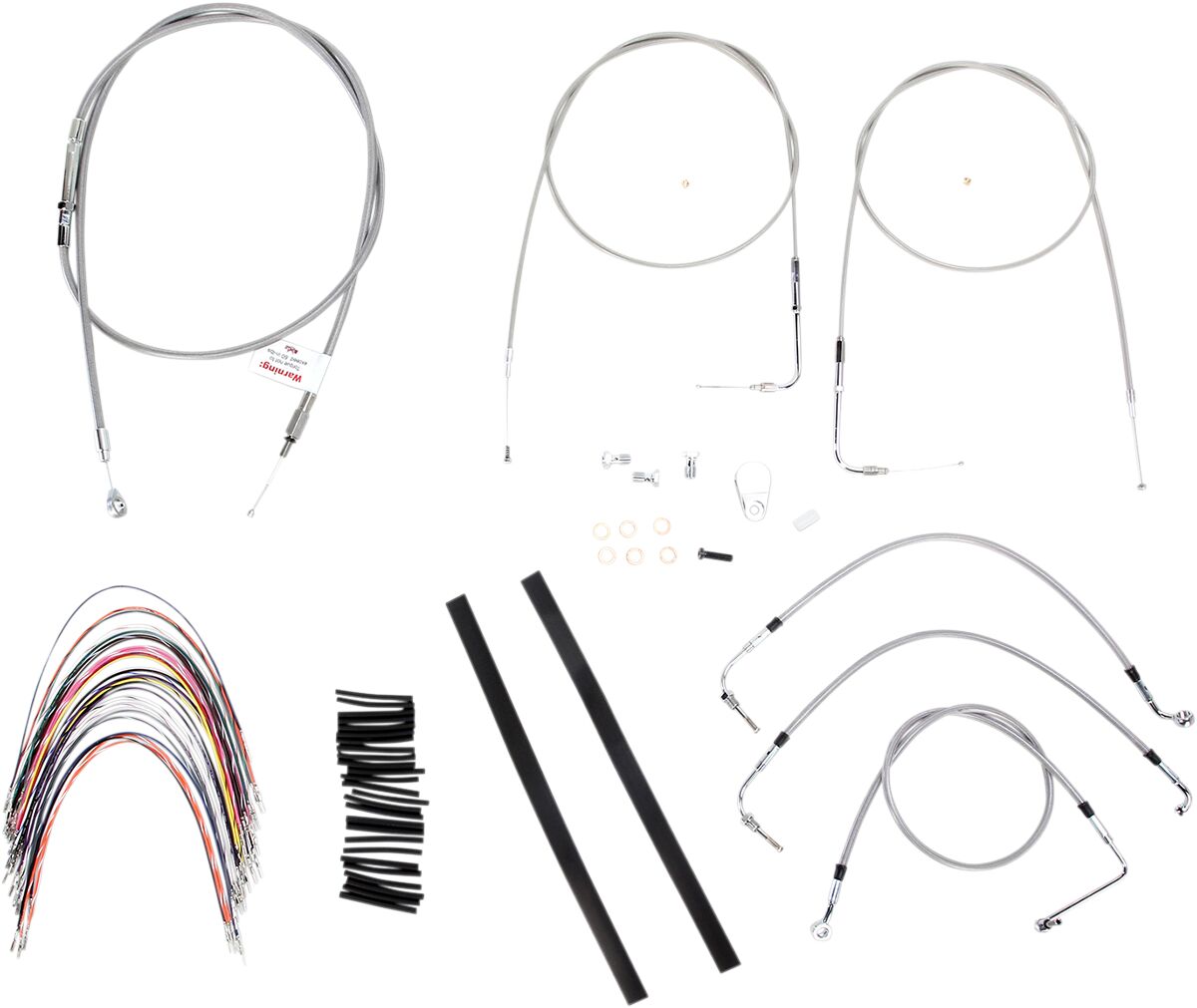 BURLY BRAND Kit complet câble/ligne de frein tressés inox pour guidon