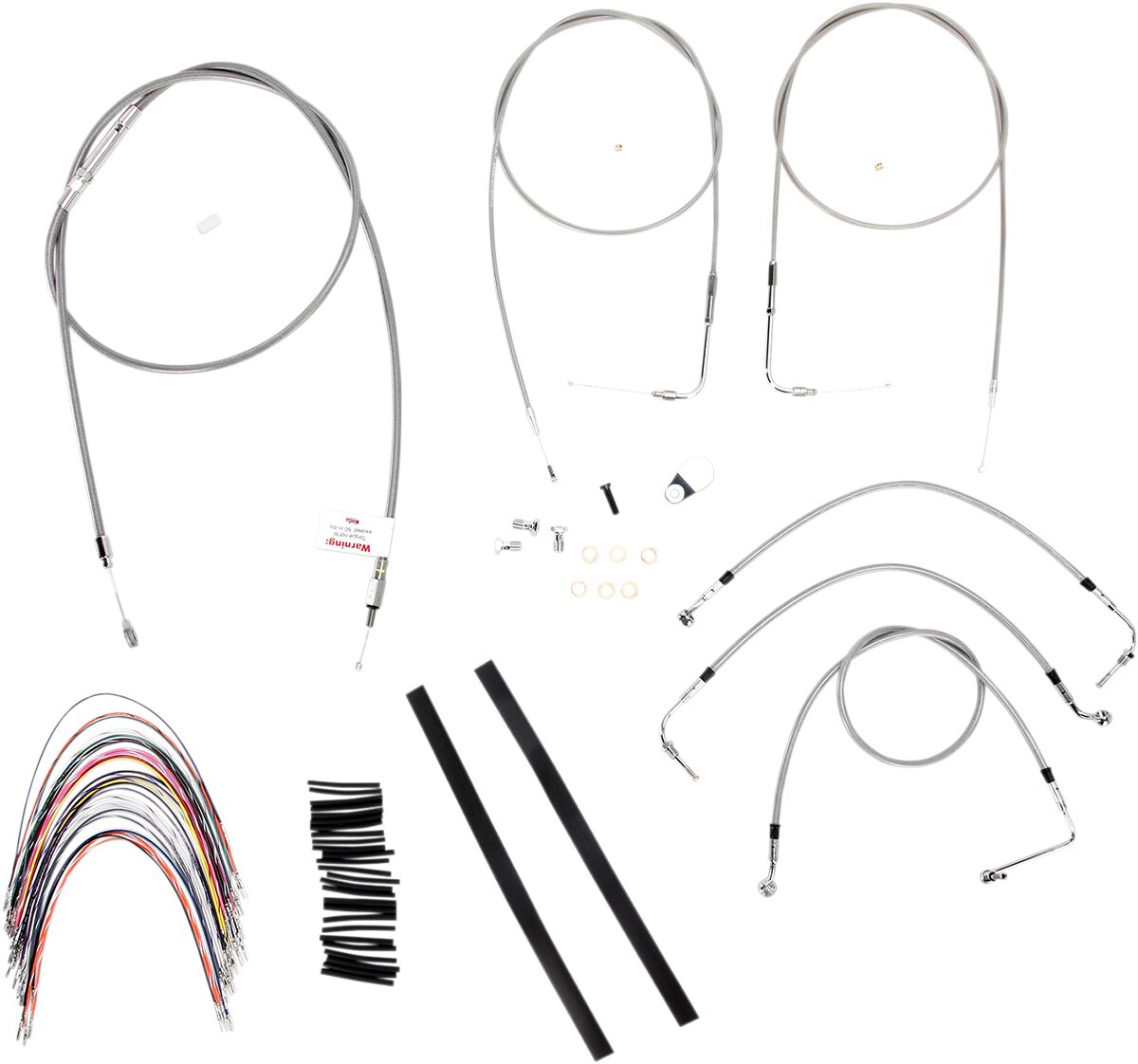 BURLY BRAND Kit complet câble/ligne de frein tressés inox pour guidon