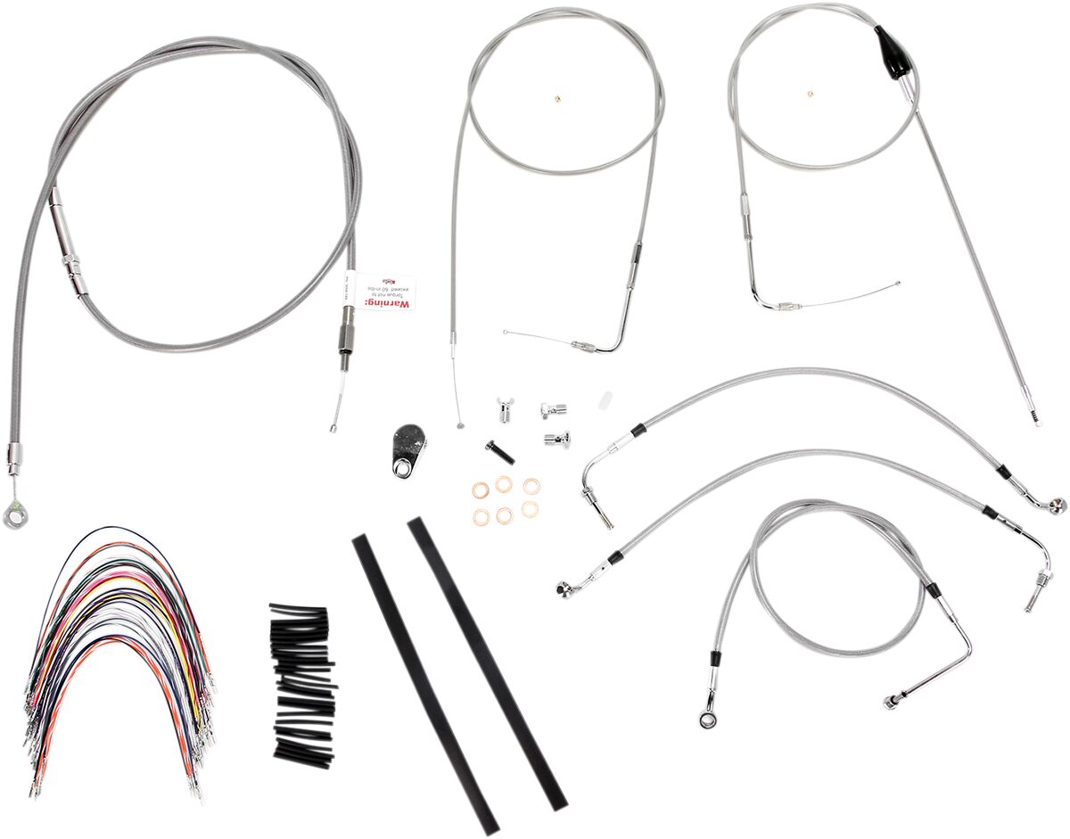 BURLY BRAND Kit complet câble/ligne de frein tressés inox pour guidon