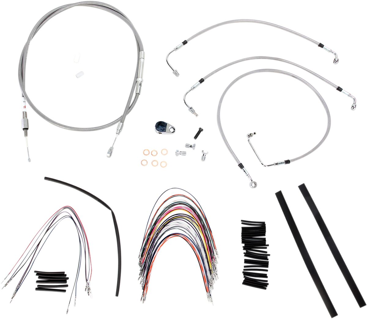 BURLY BRAND Kit complet câble/ligne de frein tressés inox pour guidon