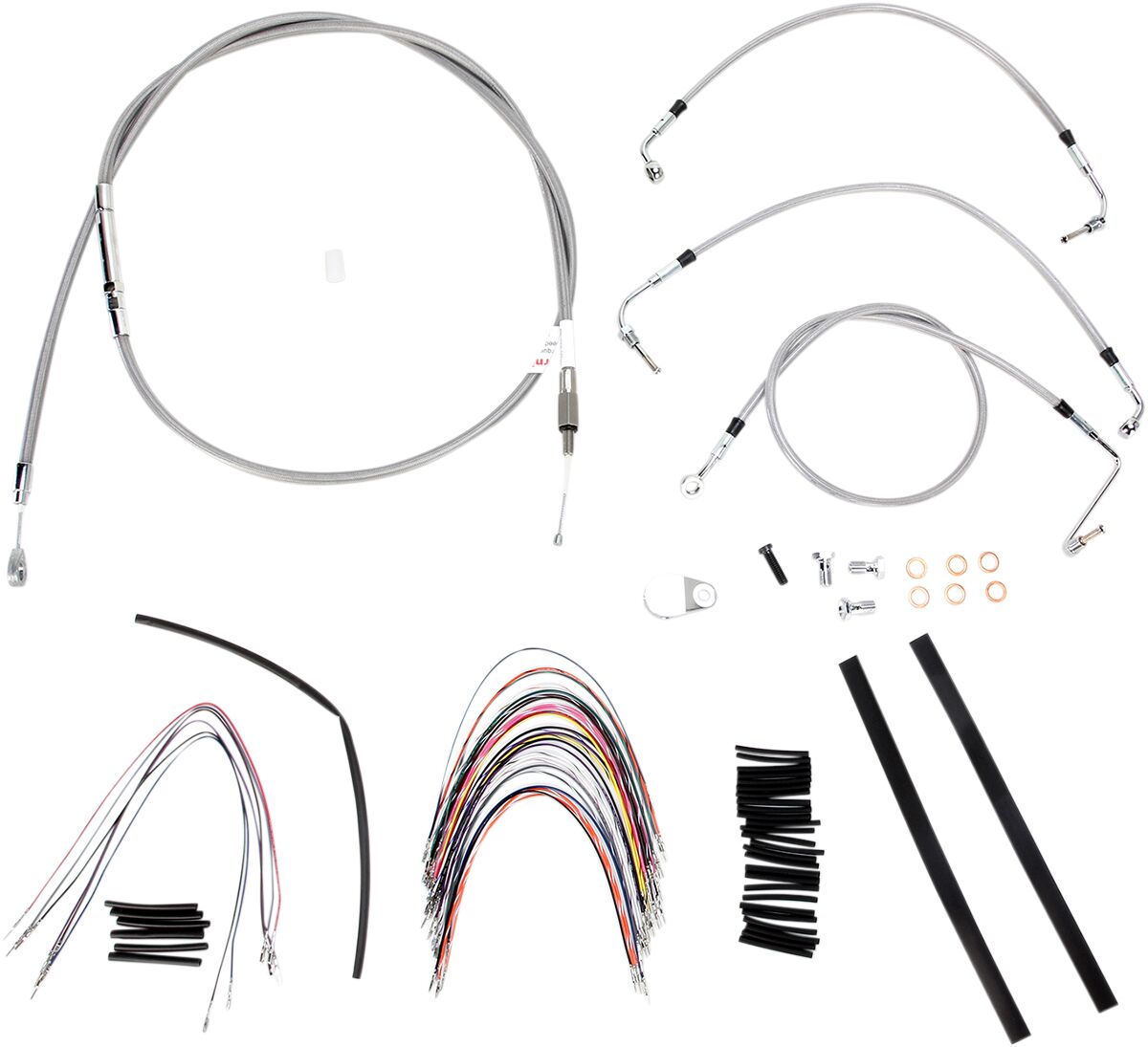 BURLY BRAND Kit complet câble/ligne de frein tressés inox pour guidon