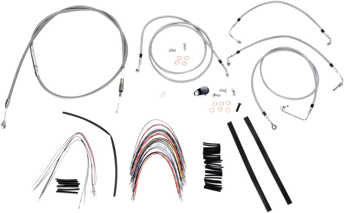 BURLY BRAND Kit complet câble/ligne de frein tressés inox pour guidon