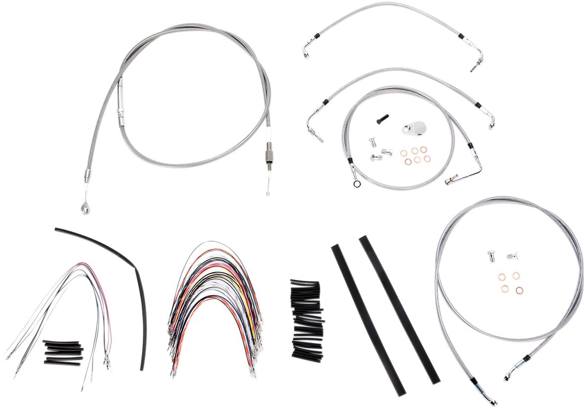 BURLY BRAND Kit complet câble/ligne de frein tressés inox pour guidon