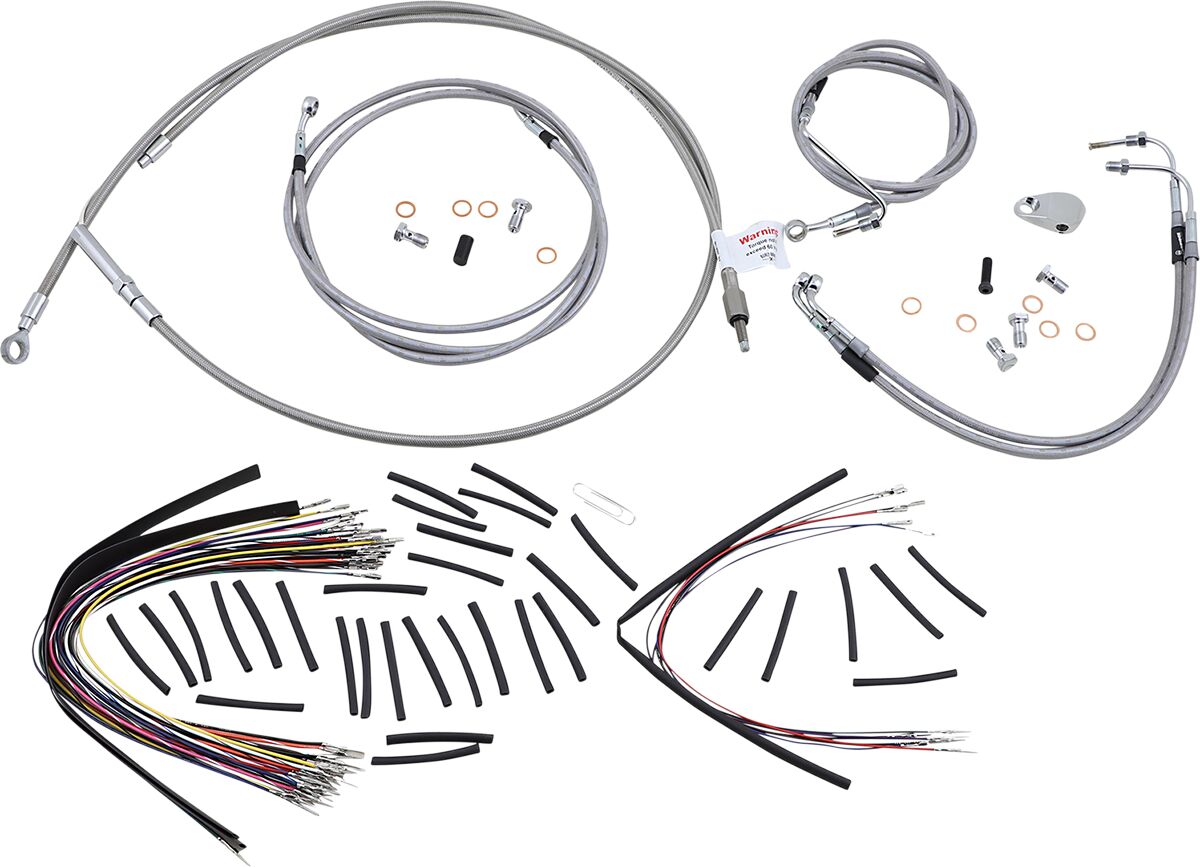BURLY BRAND Kit complet câble/ligne de frein tressés inox pour guidon