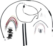 BURLY BRAND Kit Complet de Câbles/Gaines de Guidon en Vinyle Noir pour Ape Hangers