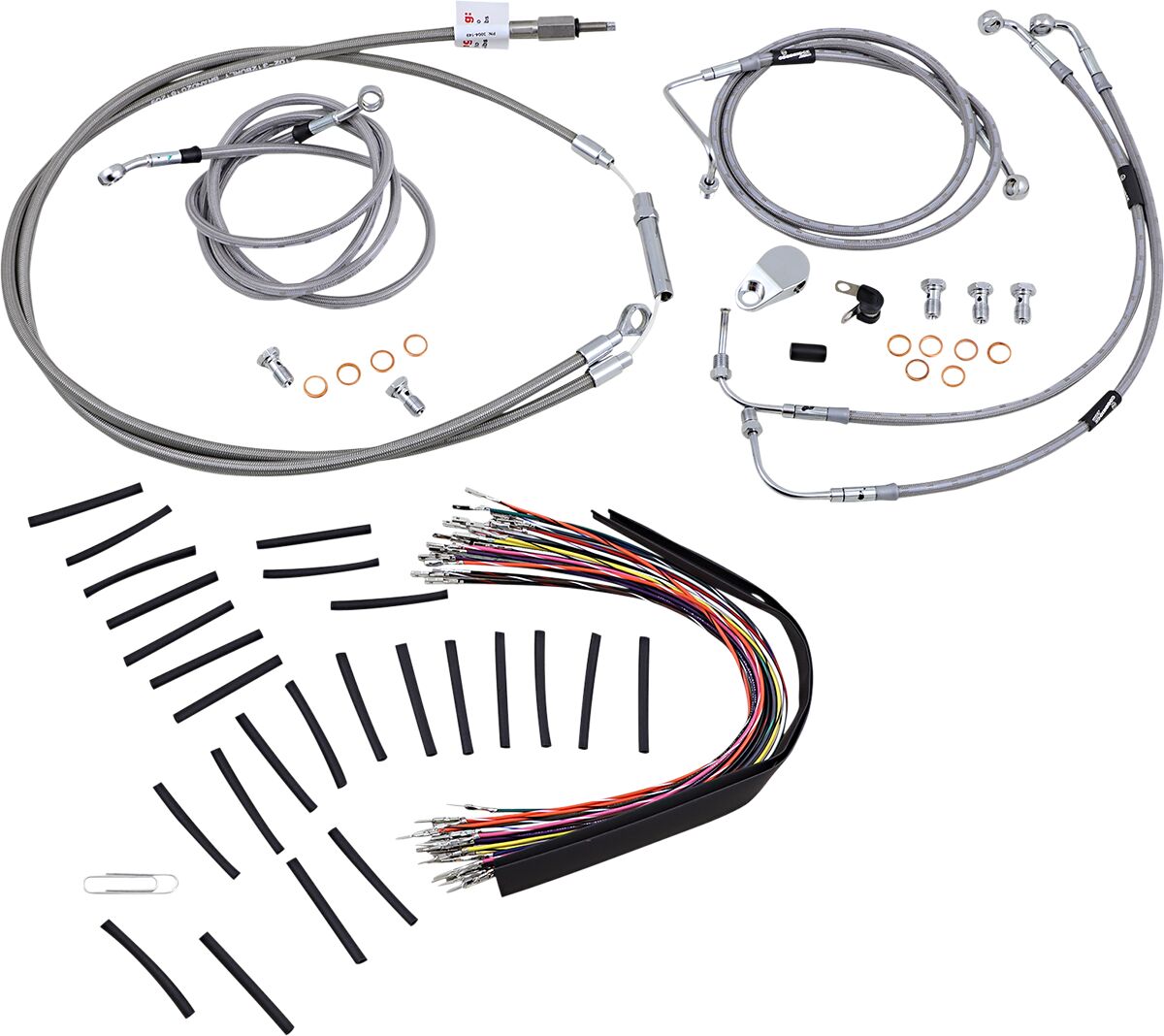 BURLY BRAND Kit complet câble/ligne de frein tressés inox pour guidon