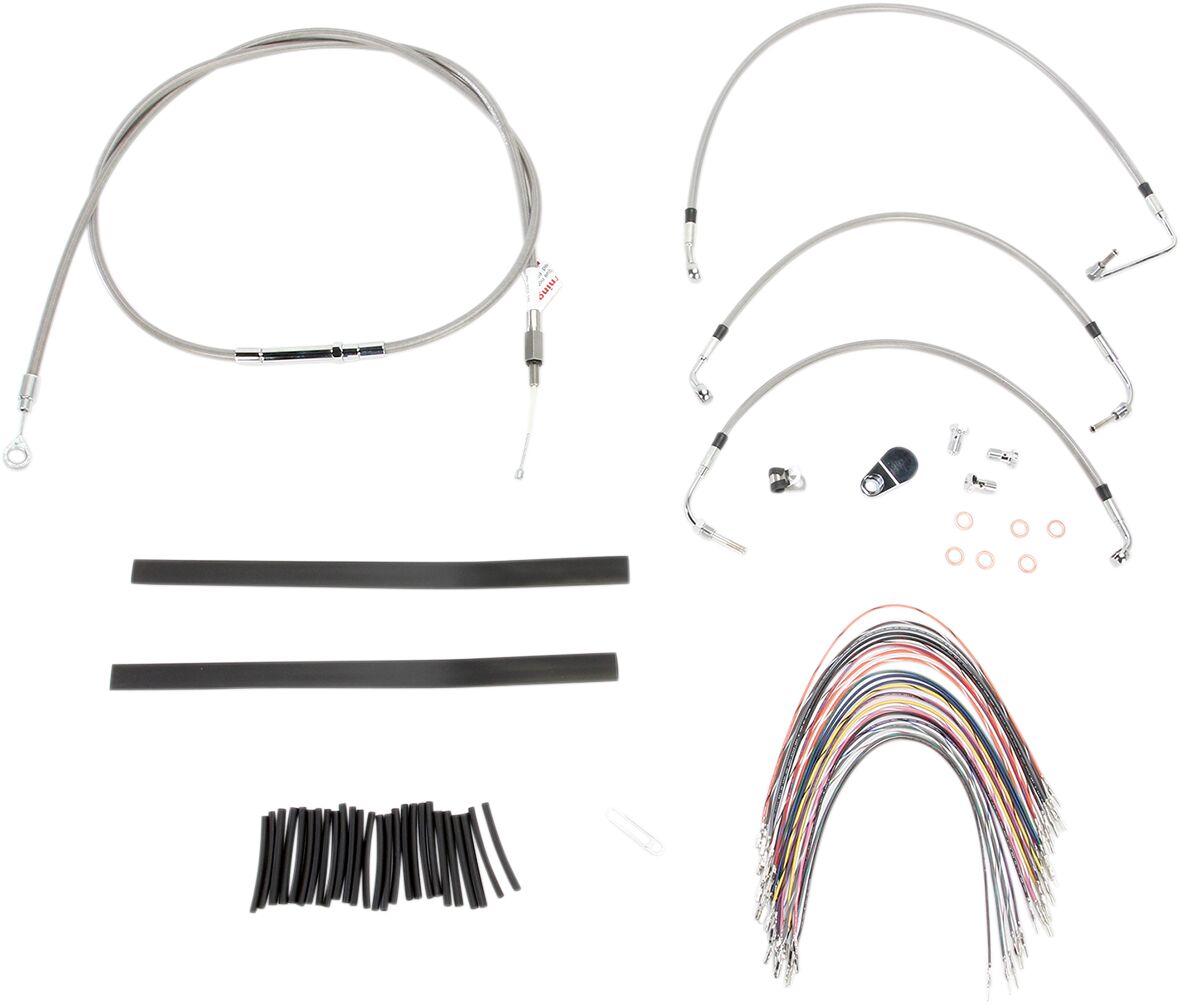 BURLY BRAND Kit complet câble/ligne de frein tressés inox pour guidon