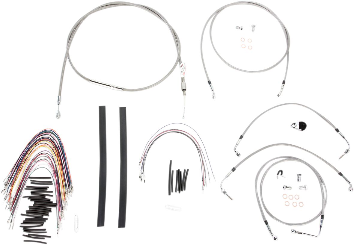 BURLY BRAND Kit complet câble/ligne de frein tressés inox pour guidon