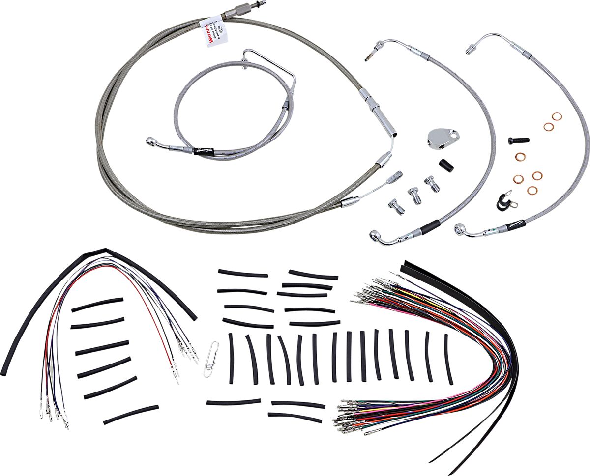 BURLY BRAND Kit complet câble/ligne de frein tressés inox pour guidon
