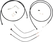 BURLY BRAND Kit Complet de Câbles/Gaines de Guidon en Vinyle Noir pour Ape Hangers