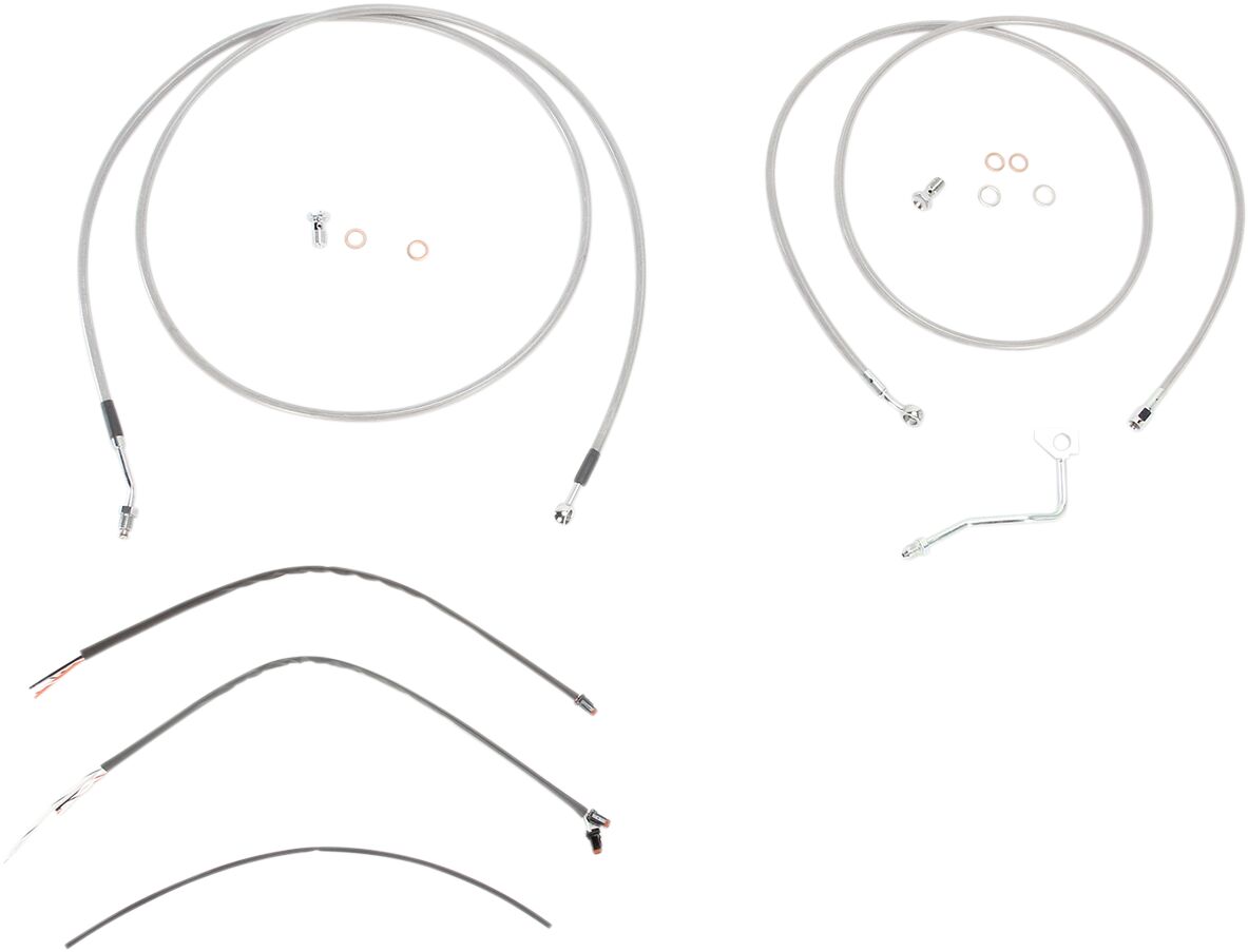 BURLY BRAND Kit complet câble/ligne de frein tressés inox pour guidon