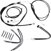 BURLY BRAND Kit Complet de Câbles/Gaines de Guidon en Vinyle Noir pour Ape Hangers