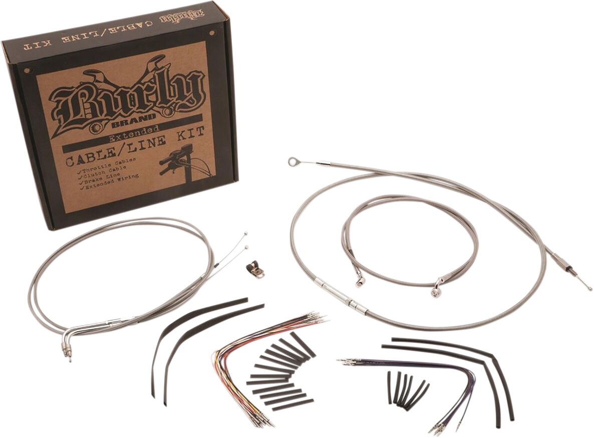 BURLY BRAND Kit complet câble/ligne de frein tressés inox pour guidon
