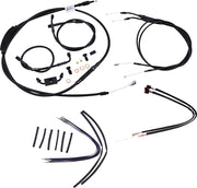 BURLY BRAND Kit Complet de Câbles/Gaines de Guidon en Vinyle Noir pour Ape Hangers