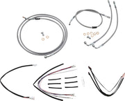 BURLY BRAND Kit complet câble/ligne de frein tressés inox pour guidon 14"