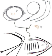 BURLY BRAND Kit complet câble/ligne de frein tressés inox pour guidon 16"