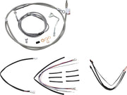BURLY BRAND Kit complet câble/ligne de frein tressés inox pour guidon 16" - Road king 14-16
