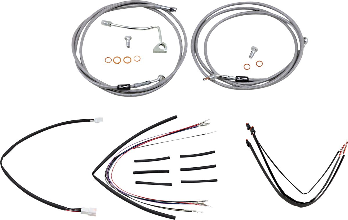 BURLY BRAND Kit complet câble/ligne de frein tressés inox pour guidon