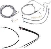BURLY BRAND Kit complet câble/ligne de frein tressés inox pour guidon