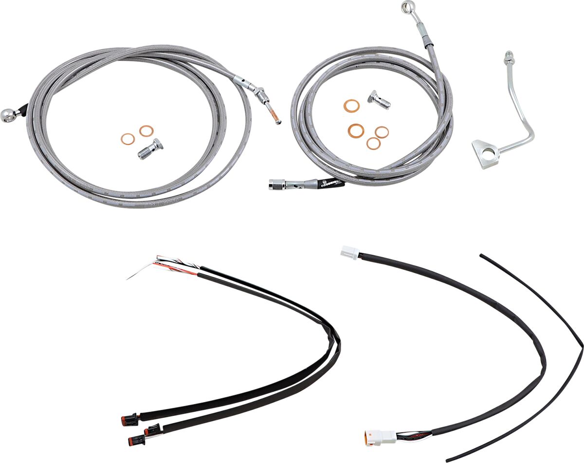 BURLY BRAND Kit complet câble/ligne de frein tressés inox pour guidon