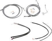 BURLY BRAND Kit complet câble/ligne de frein tressés inox pour guidon