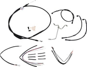 BURLY BRAND Kit Complet de Câbles/Gaines de Guidon en Vinyle Noir pour Ape Hangers